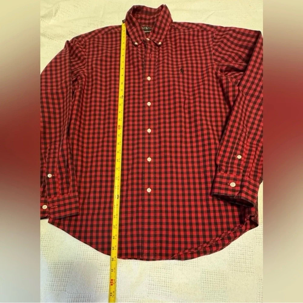 Polo Ralph Lauren Red and Black Plaid Men's Shirt CUSTOM FIT